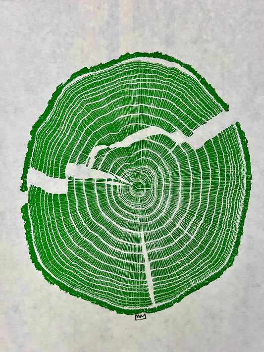 Green Oak Tree Print