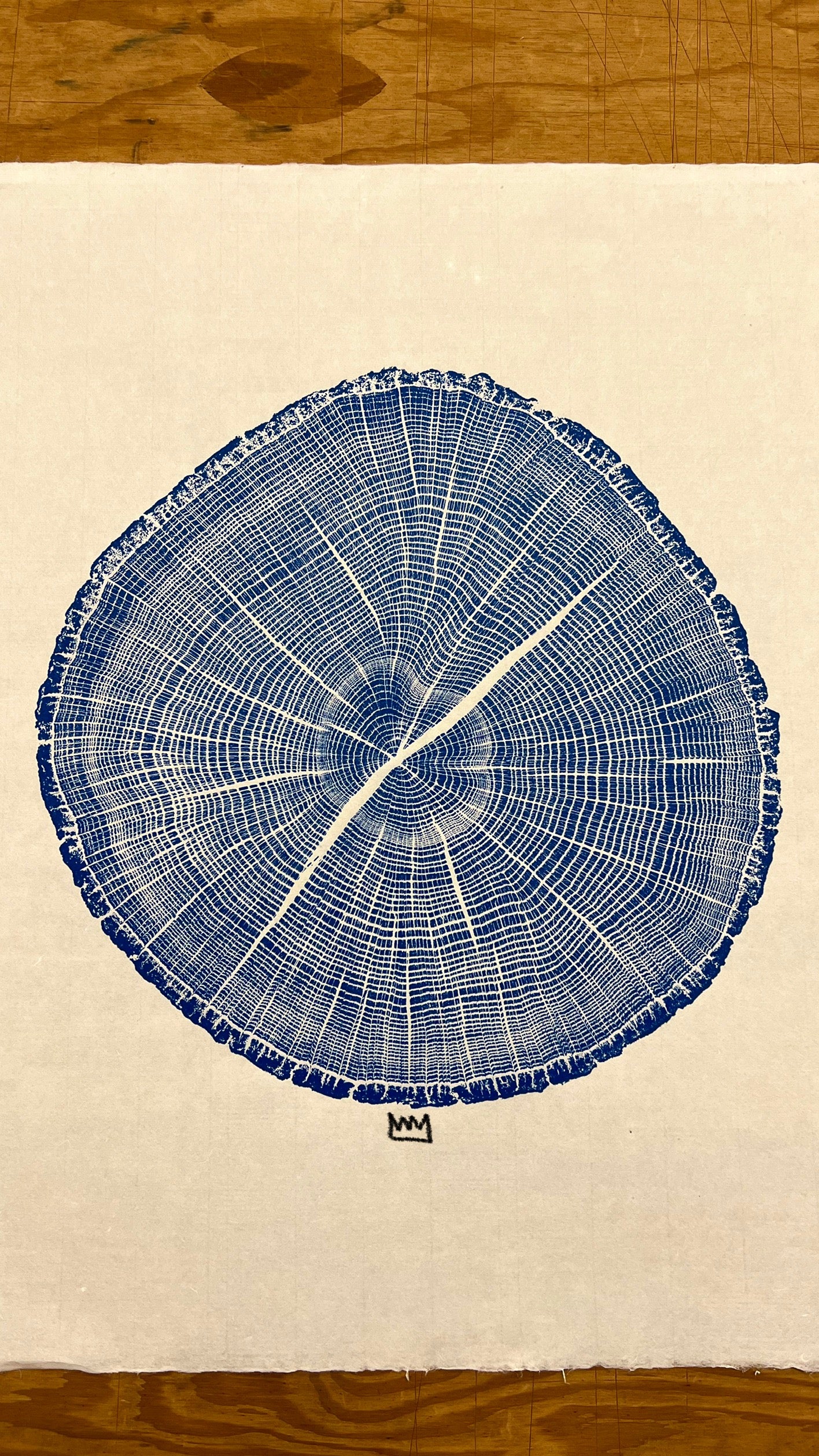 Post Oak in Blue Tree Print