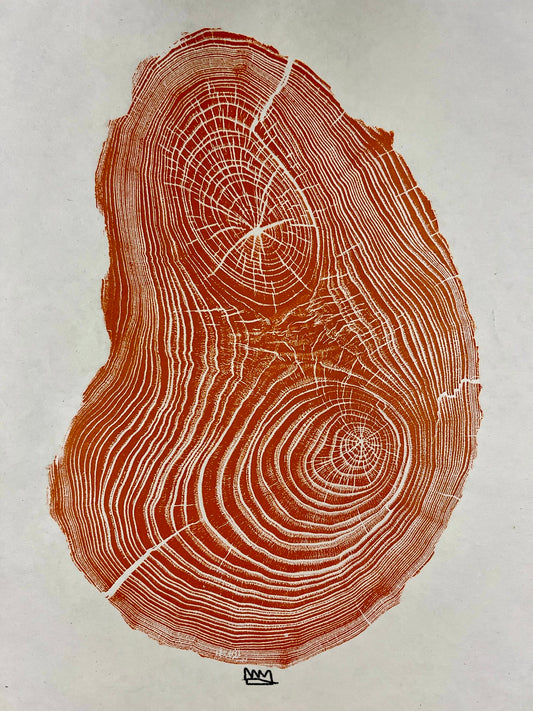 Burnt Orange Chestnut Tree Print