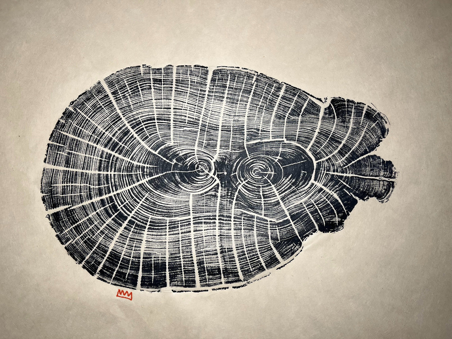 Day 27 Funky Fish Cedar Relief Print
